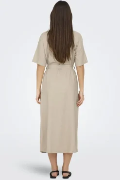 Onlcaro S/S Linen Bl Belt Dress Cc
