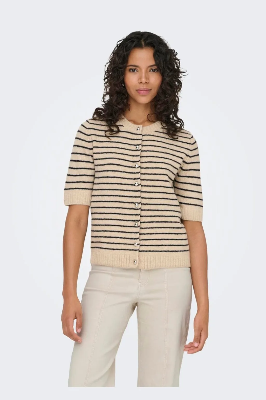 Onlchester Life Ss Stripe Cardi Cc Knt