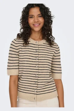 Onlchester Life Ss Stripe Cardi Cc Knt