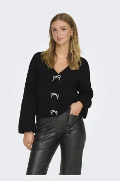 Onldonna Ls Bow V-Neck Knt