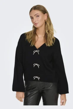 Onldonna Ls Bow V-Neck Knt