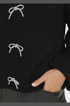 Onldonna Ls Bow V-Neck Knt