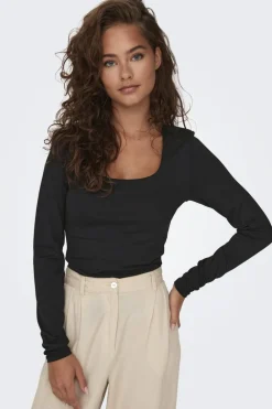 Onlea L/S 2-Way Deep Neck Top