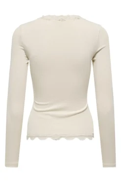 Onlenea L/S Lace Mix Placket Top