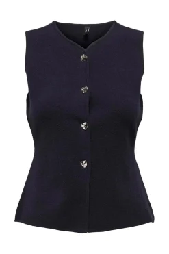 Onlibi Button Sl Vest Cc Knt