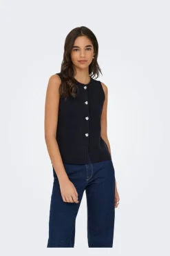 Onlibi Button Sl Vest Cc Knt