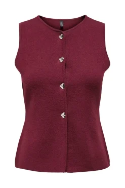 Onlibi Button Sl Vest Cc Knt