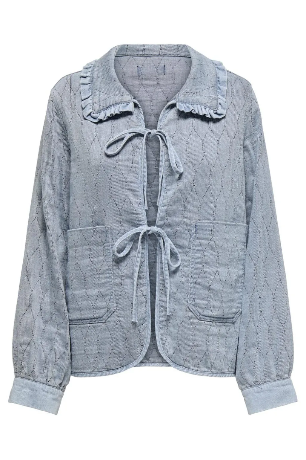 Onlida Frill Collar Tie Shirt