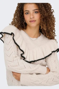 Onlisolde Ls Frill O-Neck Knt