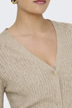 Onlkatia Ls Cable V-Neck Cardi Knt Nca