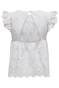 Onllou Life Emb S/S Open Back Top