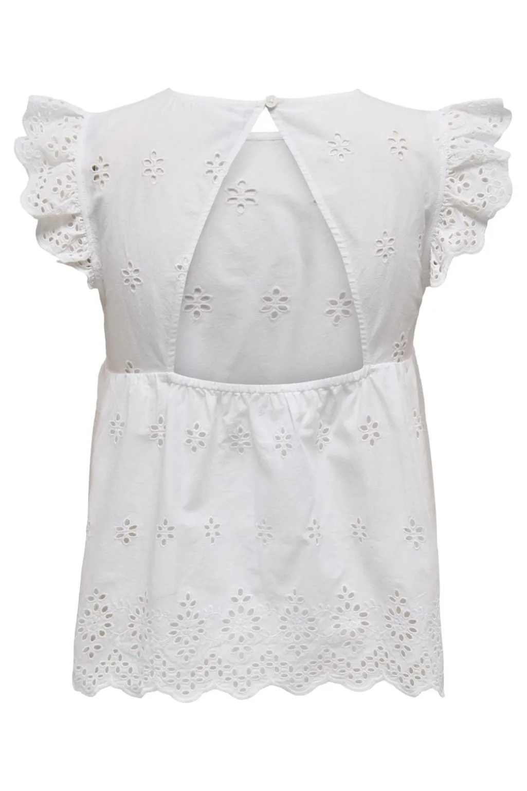 Onllou Life Emb S/S Open Back Top