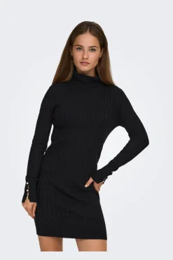 Onllouis Ls Rollneck Cable Dress At Knt