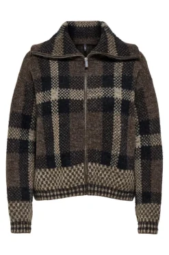 Onlmaroon Ls Zip Collar Cardigan Knt