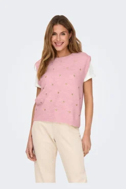 Onlmelody Sl Embroidery O-Neck Knt