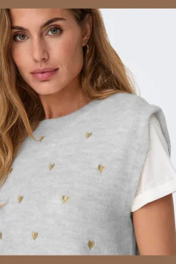 Onlmelody Sl Embroidery O-Neck Knt