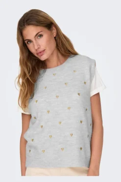 Onlmelody Sl Embroidery O-Neck Knt