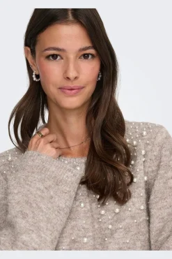 Onlmiggie Ls O-Neck Pearl Cardi Knt