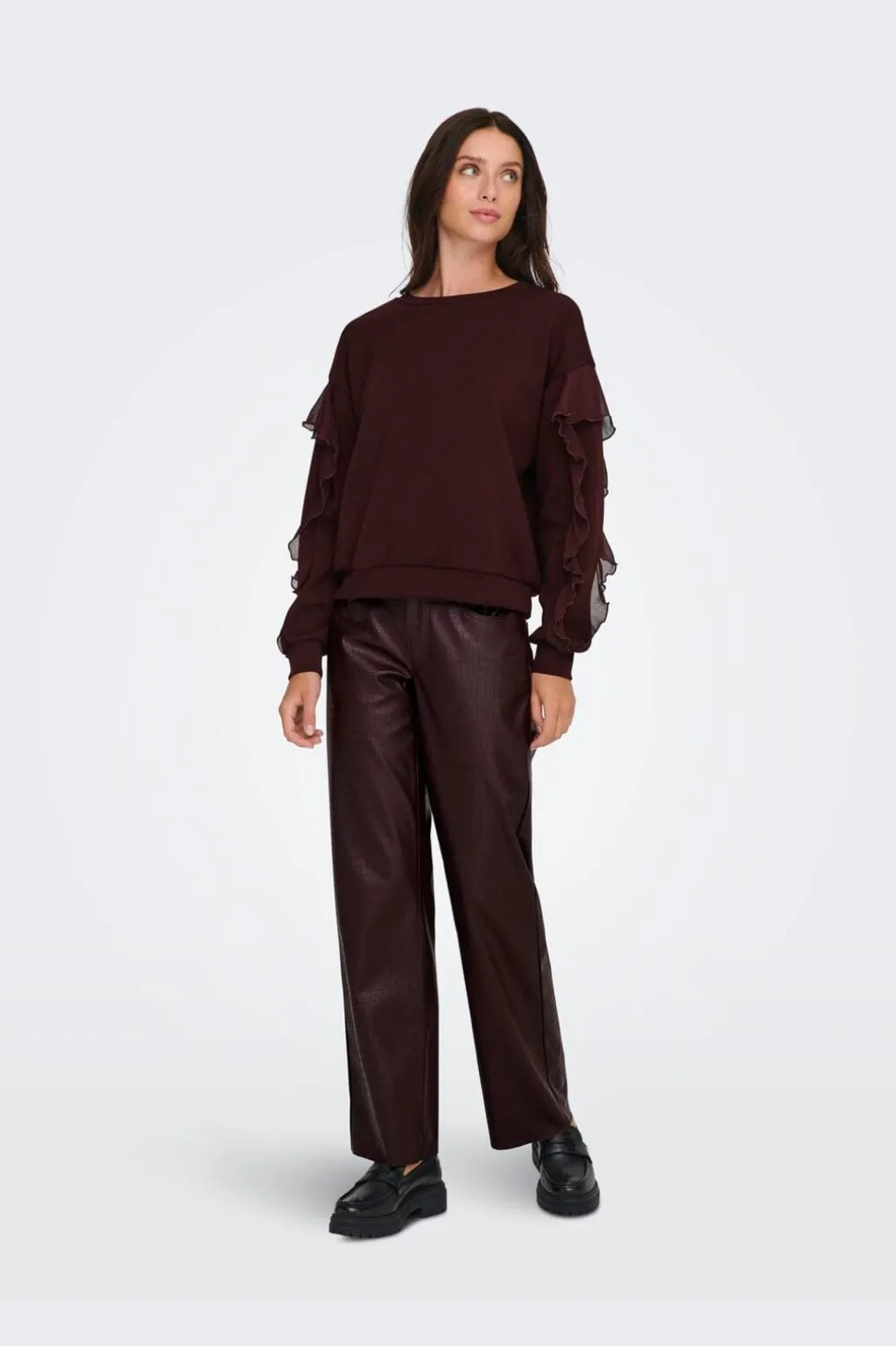 Onlscarlet L/S Flounce Swt