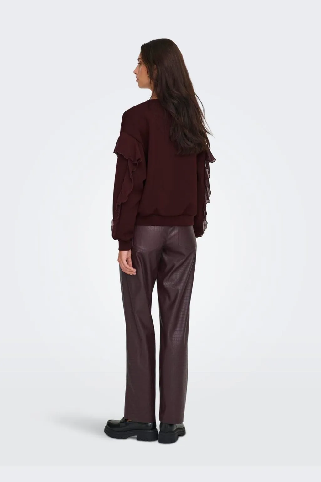 Onlscarlet L/S Flounce Swt