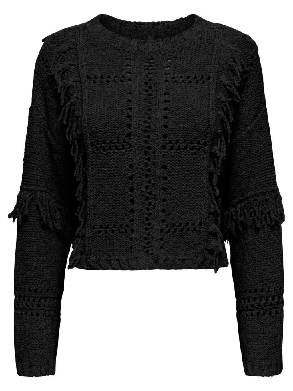 Onlyrsa Life Ls Fringe O-Neck Cc Knt