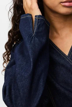 Pcfenna Ls Denim Wrap Shirt Fsy