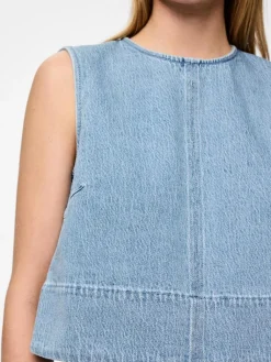 Pcflora Sl Denim Top