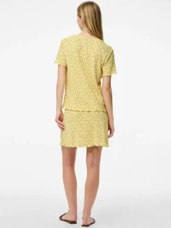 Pcflora Ss O-Neck Top