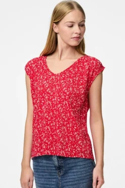 Pcflora Ss V-Neck Top