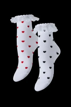 Pcjoline Xmas Lace Heart Sock 2 Pack