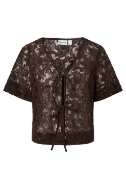 Pclouise 2/4 V-Neck Tie Top