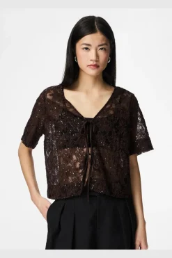 Pclouise 2/4 V-Neck Tie Top