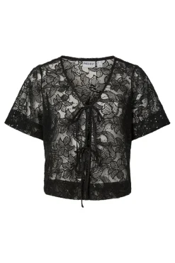 Pclouise 2/4 V-Neck Tie Top