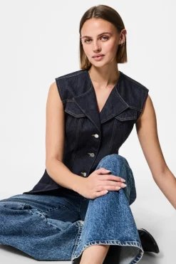 Pcnua Sl Fitted Denim Vest Fsy