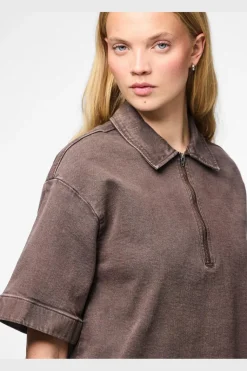 Pcselma 3/4 Zip Denim Dress Fsy