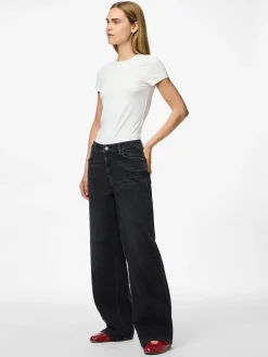 Pcsilke Wide Jeans Bl