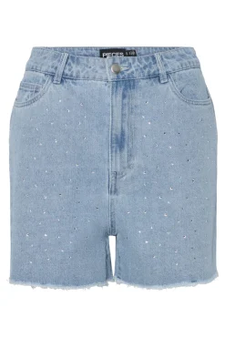 Pctamra Rhinestone Denim Shorts