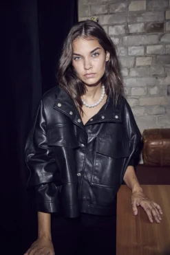 Phoebecc Leather Box Jacket 30260