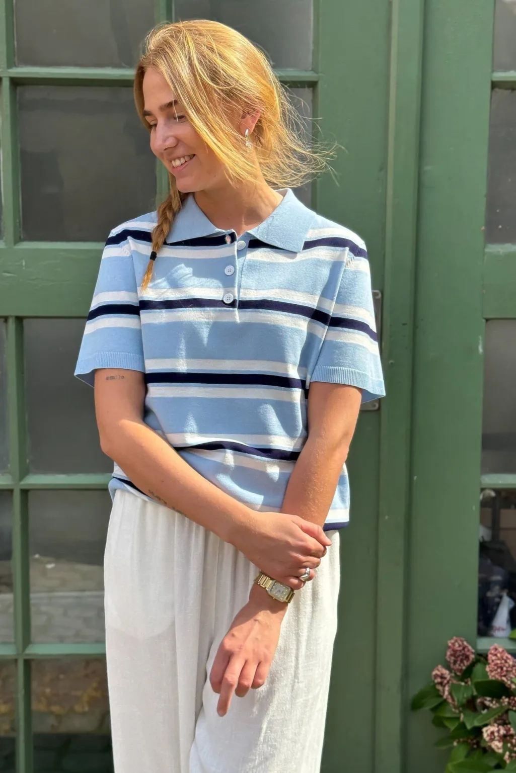 Polo Stripe Knit Blouse AV5060