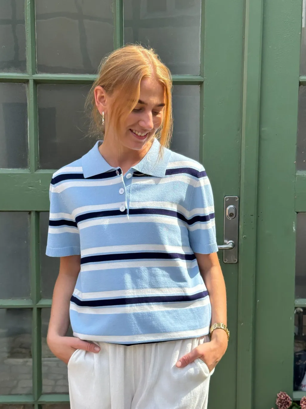 Polo Stripe Knit Blouse AV5060