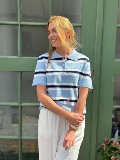 Polo Stripe Knit Blouse AV5060