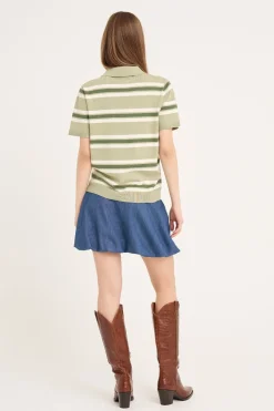 Polo Stripe Knit Blouse AV5060