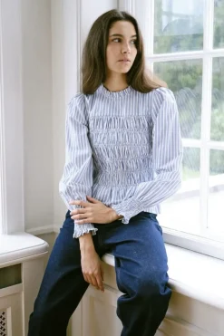 Possa Stripe Smock Blouse 164667