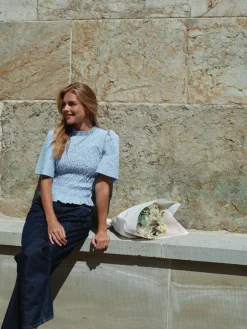 Possini Check Smock Blouse 164800