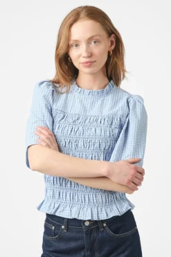 Possini Check Smock Blouse 164800