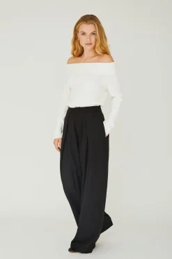 Rib Offshoulder Blouse