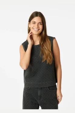 Rissa Bedazzled Denim Top 164461