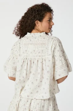 Siama Dobby Flower Blouse 165279