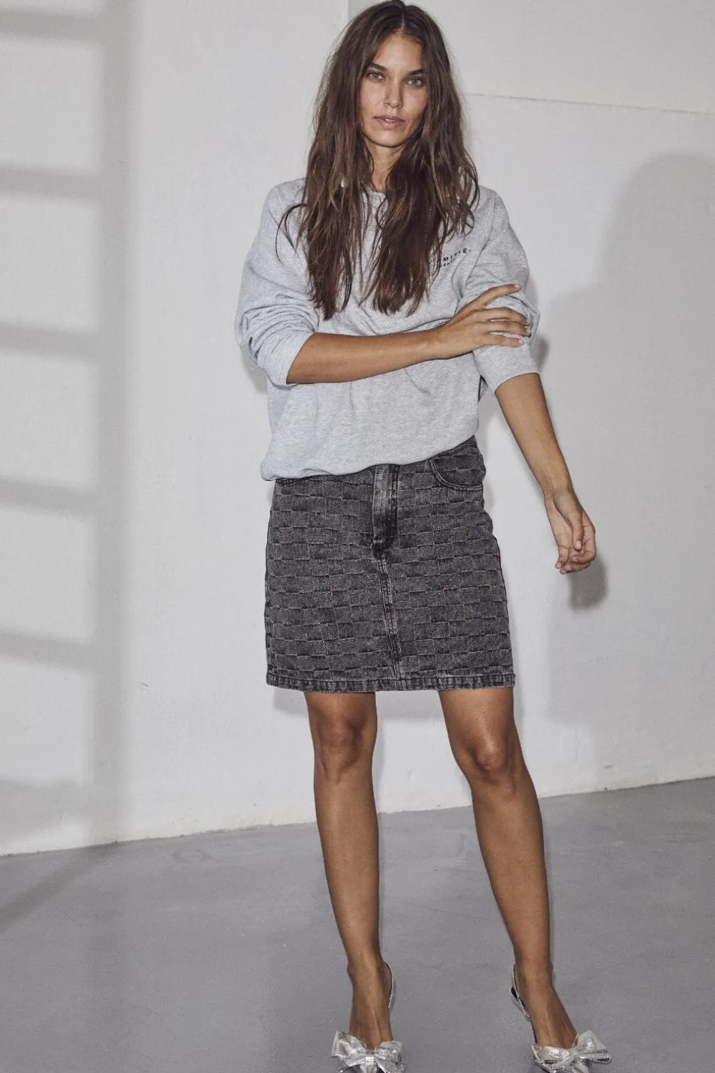 Square Denim Crop Skirt HL10054