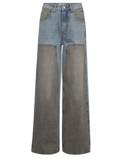 Two-Tone Patch Jeans HL10377